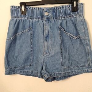 Madewell Blue Denim Shorts with Elastic Waist Size 28